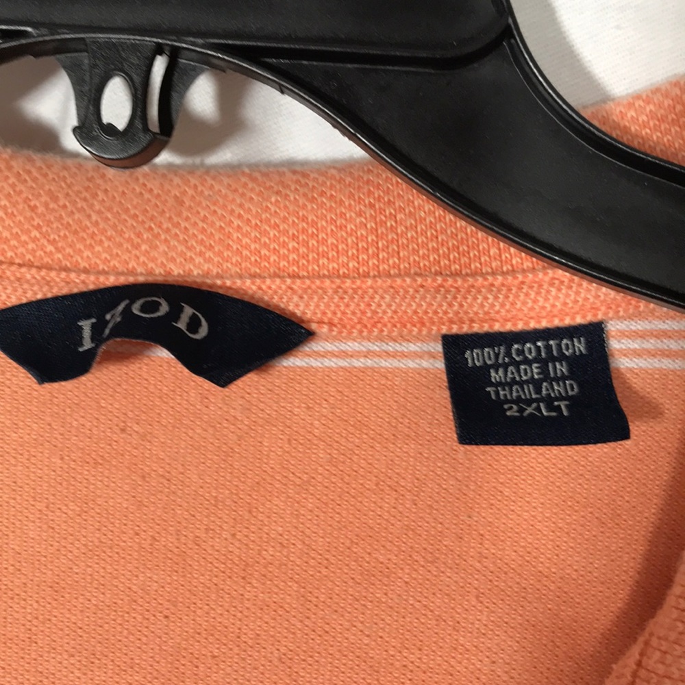 Izod 2XLT Men’s Orange & White Polo - Picture 3 of 3